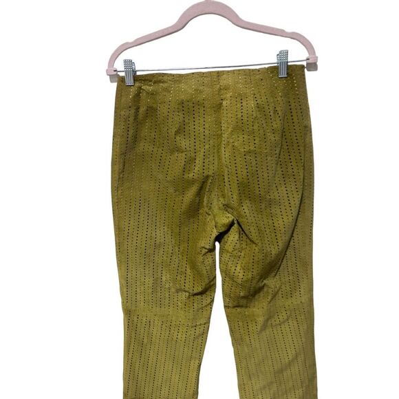 Vintage Peter Cohen Yellow Perforated Leather Suede Pants Size S Retro Y2k - Picture 7 of 13